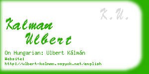 kalman ulbert business card
