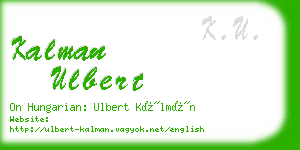 kalman ulbert business card